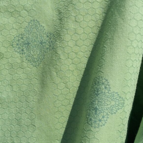 Perry Ellis Button Front Shirt Long Sleeves Green Honeycomb & Paisley Vintage L - Picture 4 of 15
